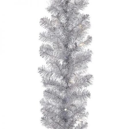 Decor Popular Store 5 Kurt S Adler Inc Kurt S. Adler P3007 9 ft. Pre-Lit Silver Point Pine Garland
